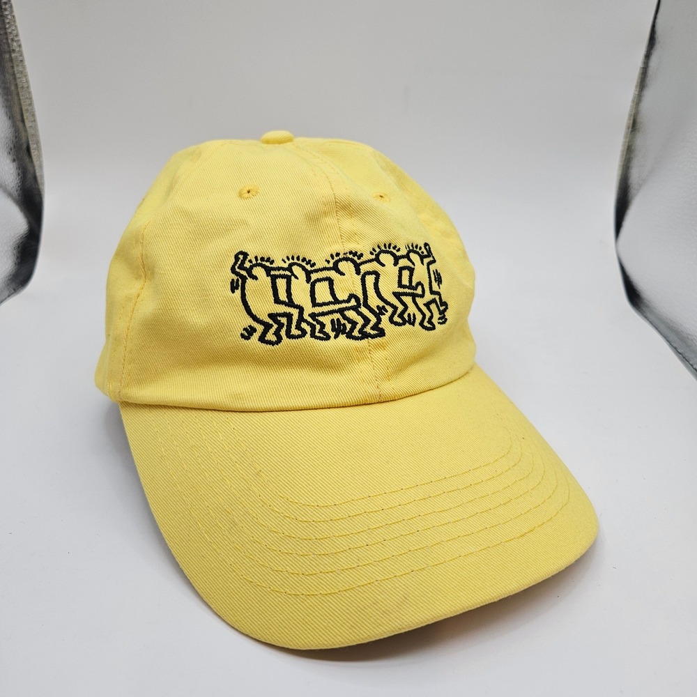Keith Haring Foundation Yellow Cotton Embroidered Dancing Figures Dad Hat Cap